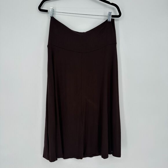 Lock & Love Womens Brown Midi Skirt Size XL A-Line Modal Soft Knit Pull On Boho - Picture 7 of 7